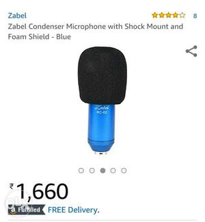Blue Zabel Condenser Microphone With Shock Mount And Foam