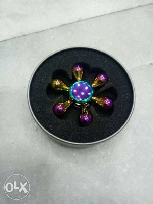 Blue,gold,purple And Brown Fidget Spinner