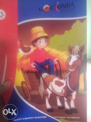 Boy Riding Carriage With Horse Print Textbook