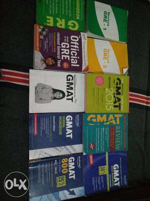 GRE and GMAT preparation books for sale