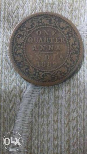  One Quarter Anna Indian Coin