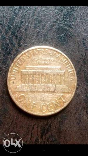 One cent of united states of america 