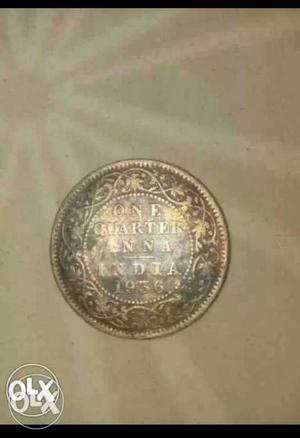 Round  Quarter Anna Indian Coin
