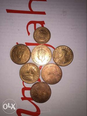 Seven Round Copper Coins