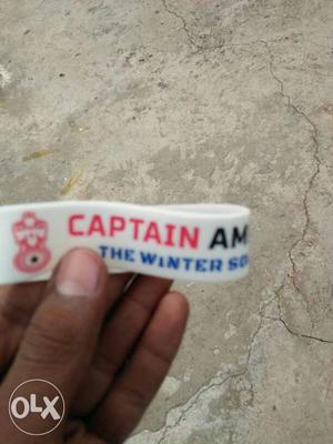 White, Red, And Black Captain America Wristband