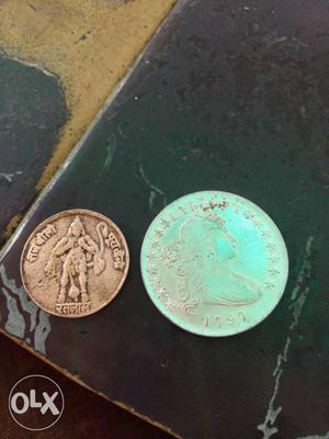  ka American silver coin and ratlam state ka