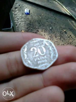 20 Silver Indian Paise Coin