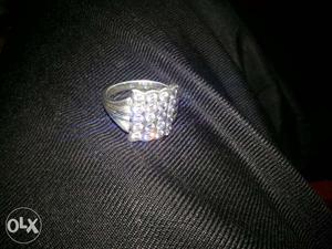 20 diamond silver ring and silver tiger ring