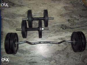 20 kgs dumbells and curl rod with excellent condition