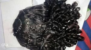 Artificial decorated hair style with adjustive pins