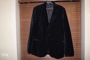 Black Peak Lapel Suit Jacket