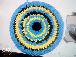 Blue Yellow And Black Textile