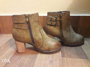 Brand new block heels ankle length boots. size 27
