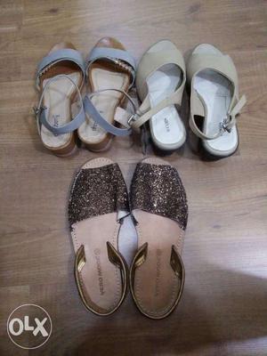 Branded ladies sandals, two in size 5 and one 7
