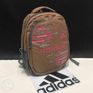 Brown And Gray Adidas Backpack