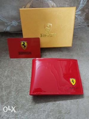 Ferrari original pure leather red wallet for man