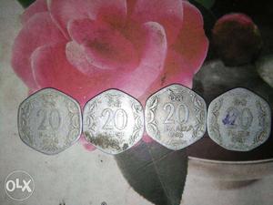 Four Silver 20 Coins