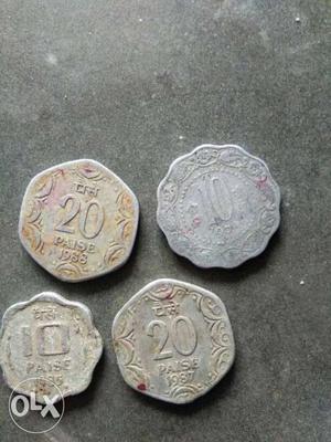 Four Silver Indian Collectible Coins