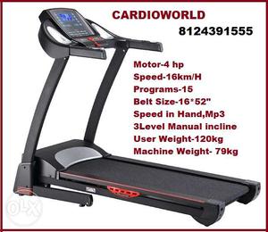 Motorised Treadmill - Cardioworld Brand