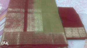 Red And Brown silk sarre for sale(new)