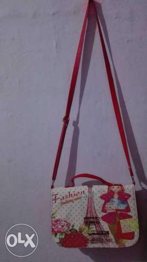 Red And White Sling Bag