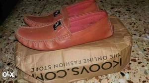 Red Leather Koovs Penny Loafers