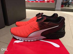 Red-white-black Low Top Running Shoes