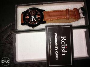 Relish brown leather watch 2week used good