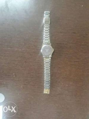 Round Silver Watch With Link Bracelet