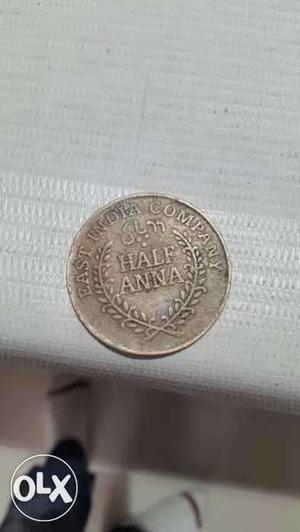 Rounded Half Anna Coin