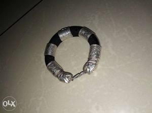 Silver And Black Cuff Bracelet