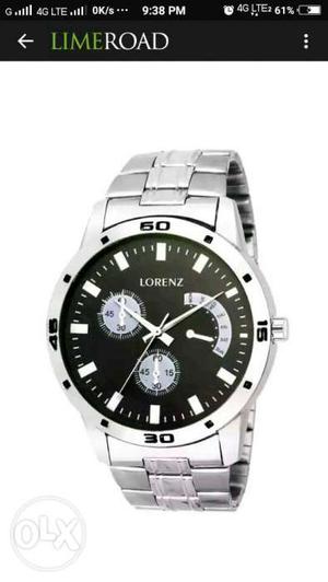 Silver Lorenz Chronograph Watch