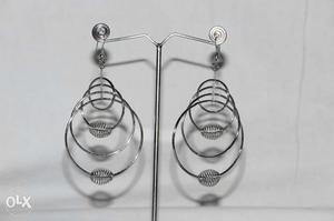Stainless Steel Hoop Pendant Hook Earrings