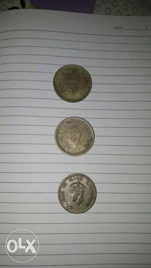 Three Round George VI Emperor Coins