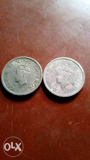 Two George 6 King Emperor Coins
