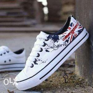 White Great Britain Theme Low-top Sneakers