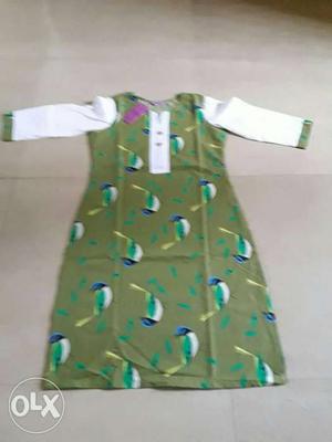 Women's Green And White Dress