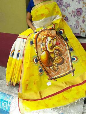 Yellow And Red Sari