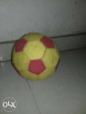 Yellow And Red Soccer Ball