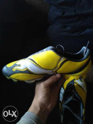 Yellow-and-gray Puma Athletic Shoes
