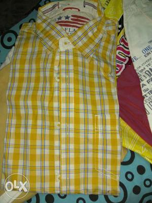 Yellow check shirt not more used