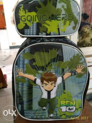 A set of two black Ben10 Backpack With Case.each for 700