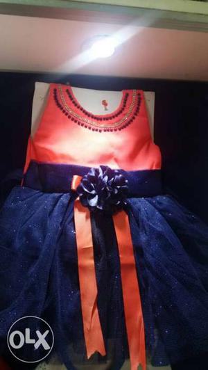 Baby Girl's read And blue Dress