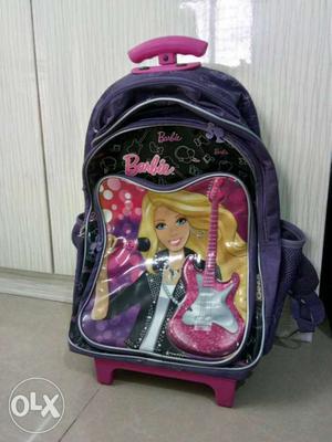 Barbie bag with wheels with three chain