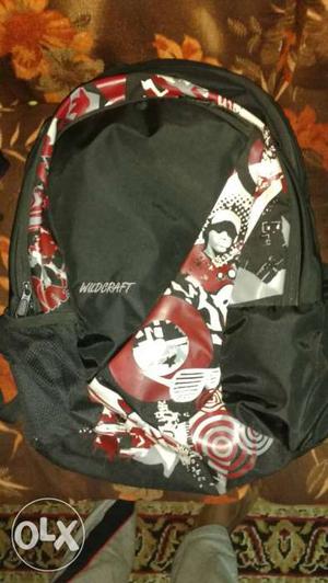Black And Red Wildcraft Backpack
