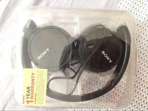 Black Sony Corded Headphones In Package