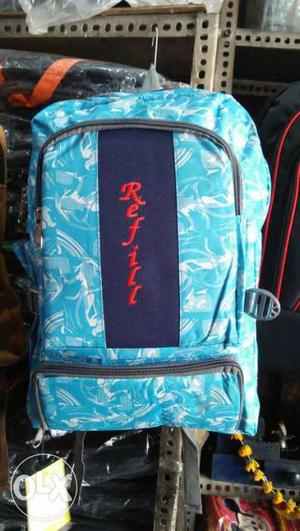 Blue, White, And Black Refill Backpack
