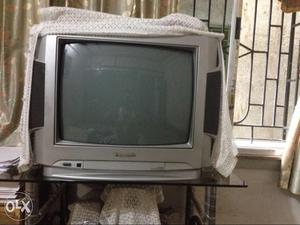 Grey And Black CRT TV