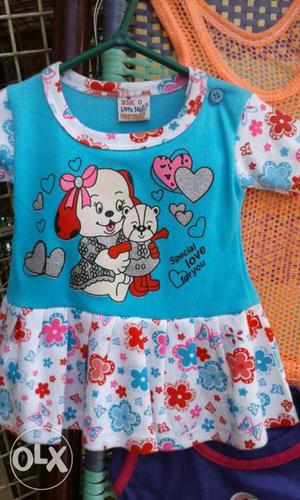 Kids girl frock. one to two years tirupur cotton.