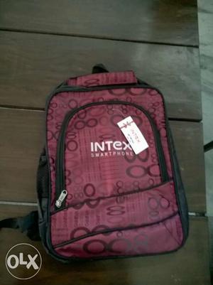 Maroon And Black Intex Backpack